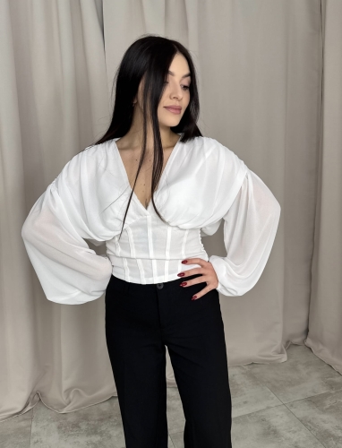 Elegancka bluzka z gorsetem biała
