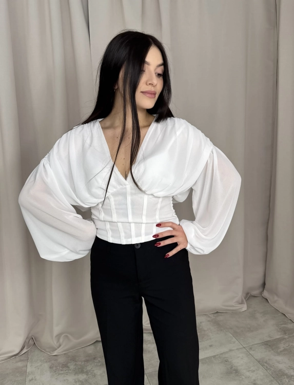 Elegancka bluzka z gorsetem biała