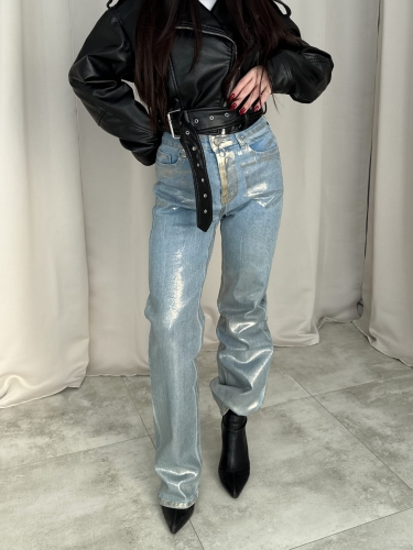 Mom Jeansy złote