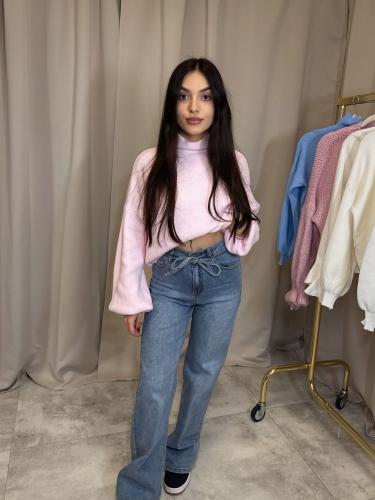 Mom Jeansy Z Kokardką