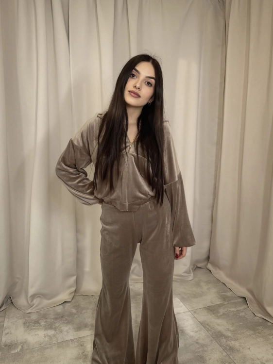 Komplet Dresowy VELVET FLARE Beż