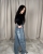 Barrel Leg Jeans z kontrastowym konturem